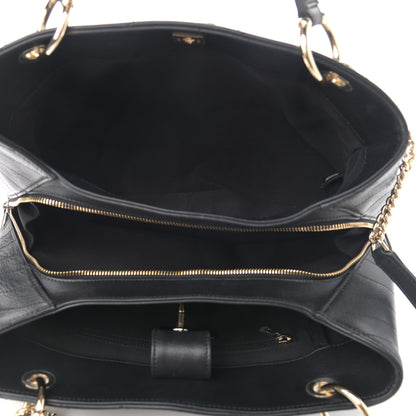 Chanel Calfskin Stitched Large Chevron Chic Shopping Bag Black 5 of 10