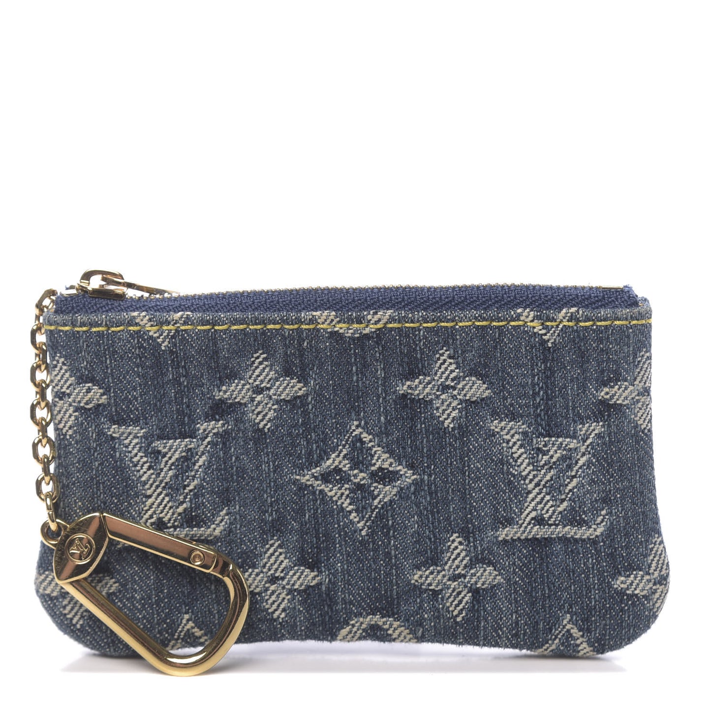 Monogram Denim Key Pouch Blue