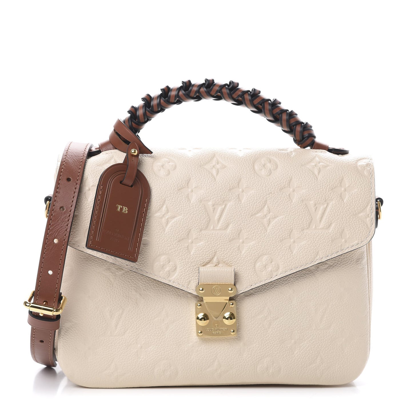 Empreinte Braided Pochette Metis Creme Beige Caramel