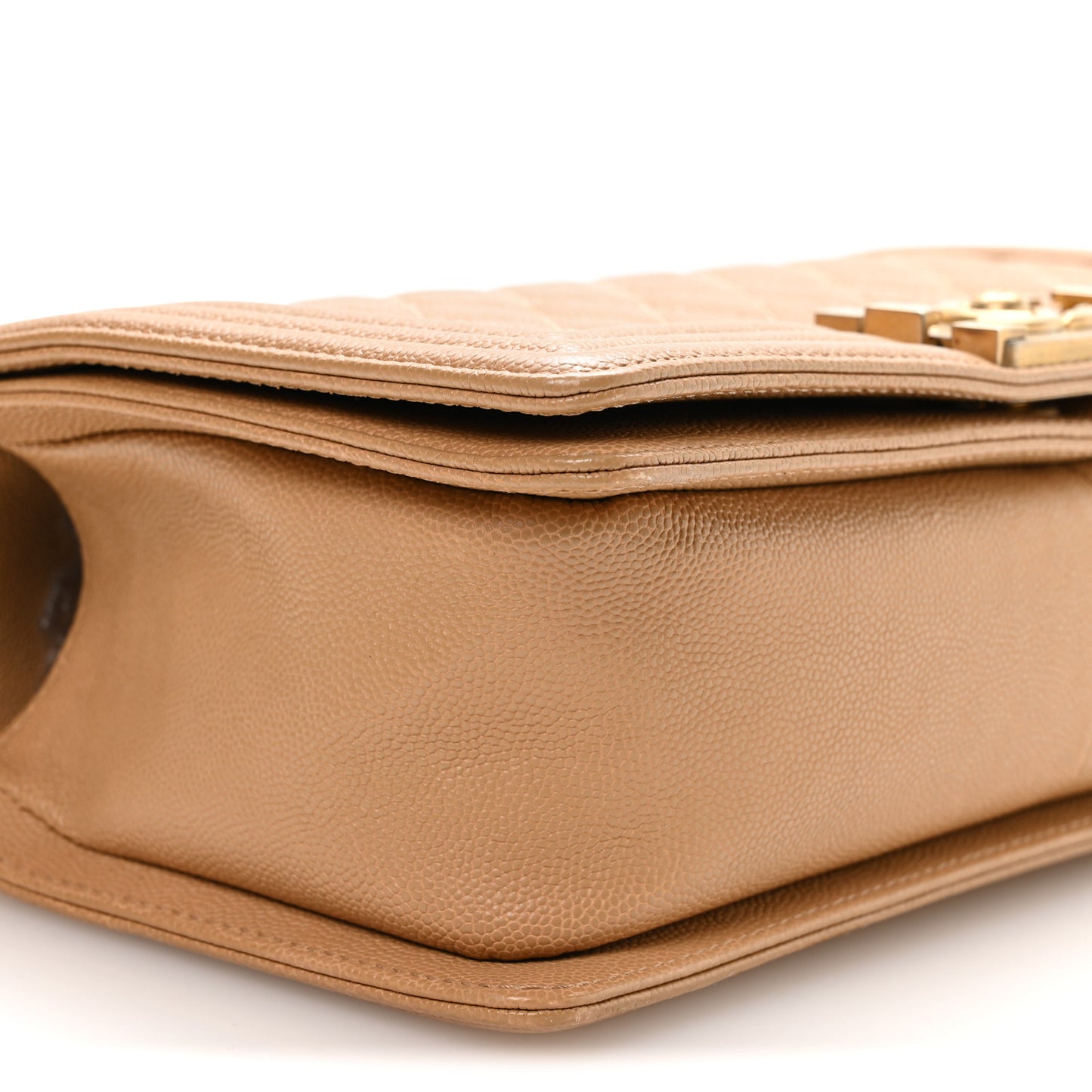 Caviar Quilted Medium Boy Flap Beige