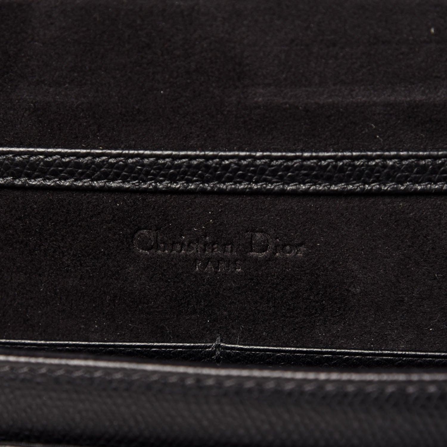 Christian Dior Grained Calfskin Diorama Wallet on Chain Pouch Black 6 of 11