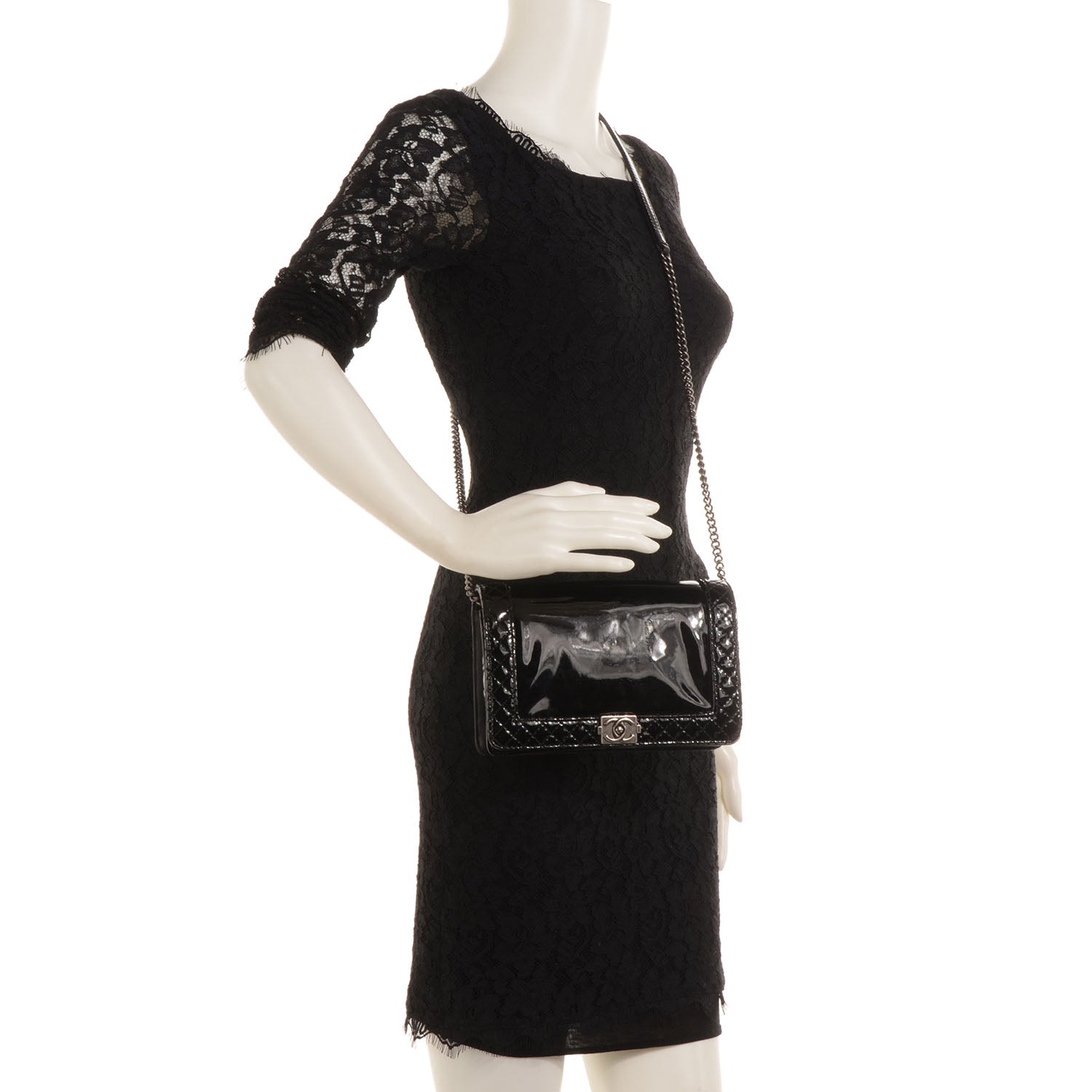 Chanel Patent Small Boy Reverso Flap Black 2 of 9
