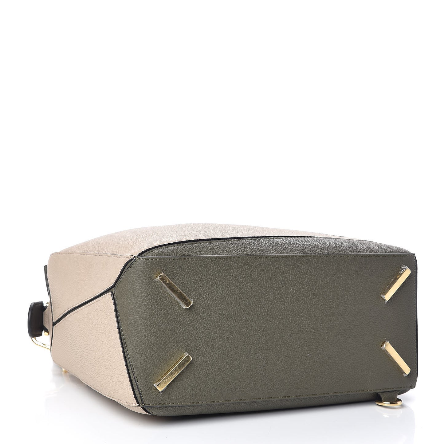 Grained Calfskin Medium Puzzle Bag Oat Khaki Green