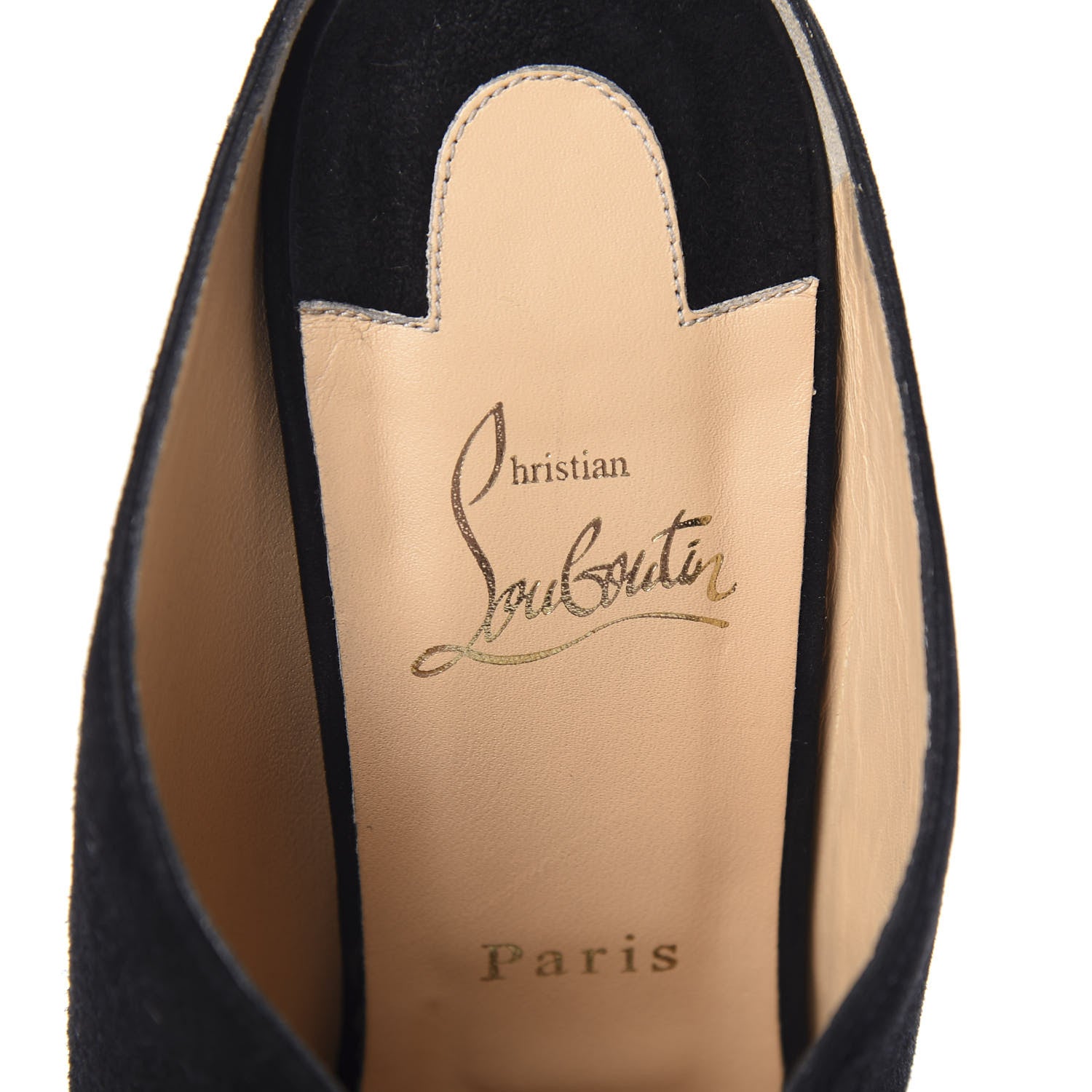 Christian Louboutin Veau Velours Affiche Peep Toe Wedge Slides 40 Black 6 of 8