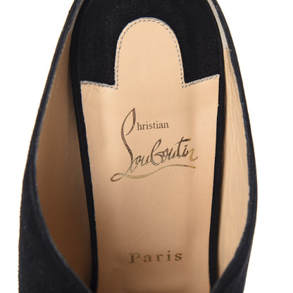 Christian Louboutin Veau Velours Affiche Peep Toe Wedge Slides 40 Black 6 of 8