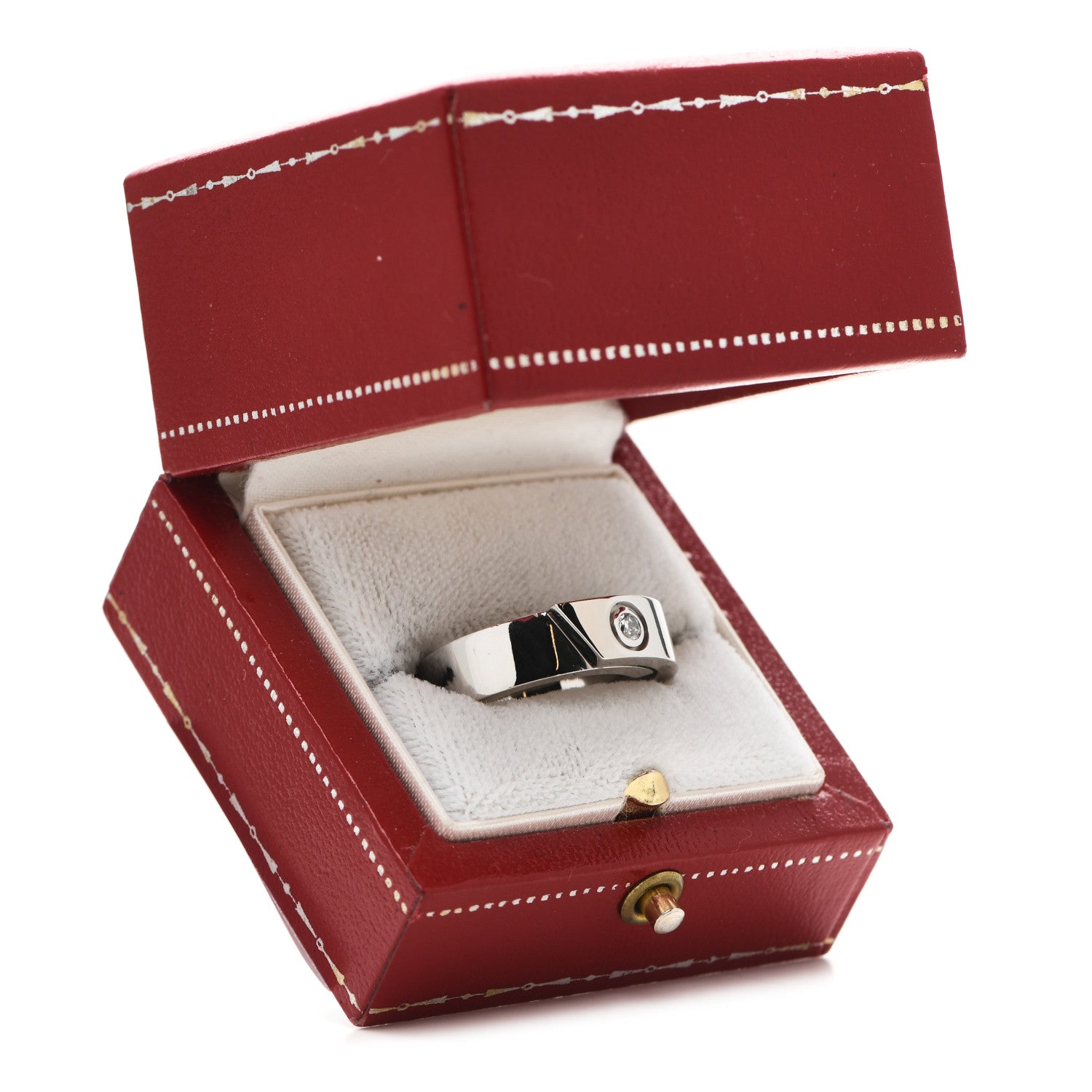 Cartier 18K White Gold Diamond Anniversary Band Ring 53 6.25 7 of 7