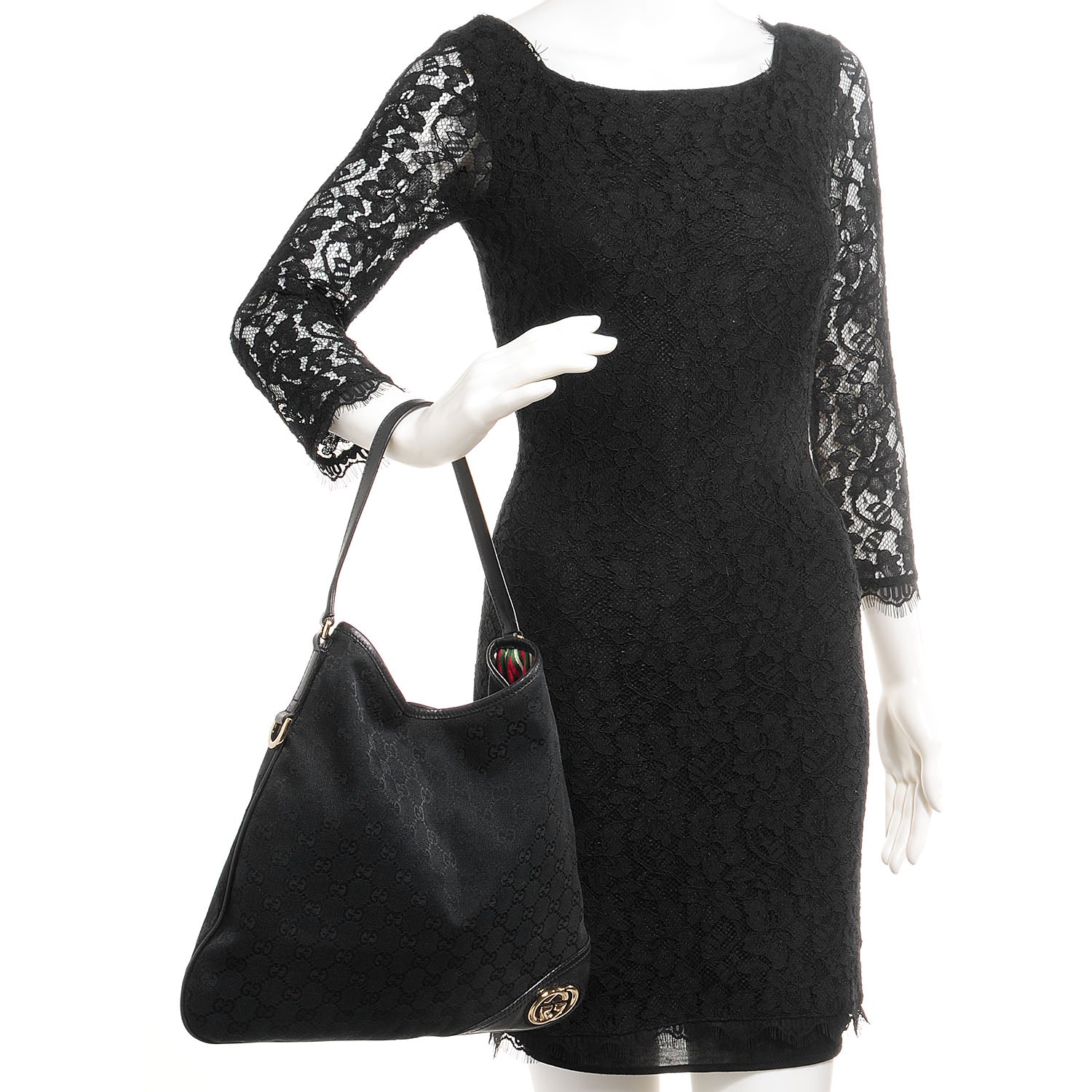 Gucci Monogram New Britt Medium Hobo Black 2 of 7