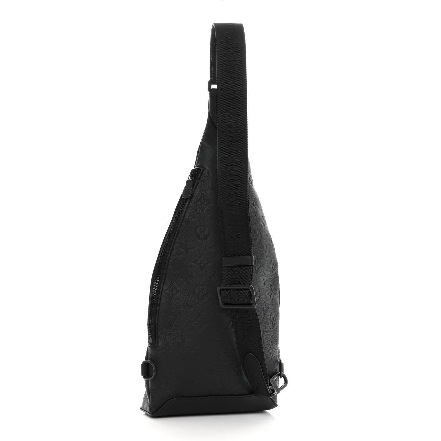 Louis Vuitton Calfskin Shadow Monogram Duo Slingbag Black 3 of 9