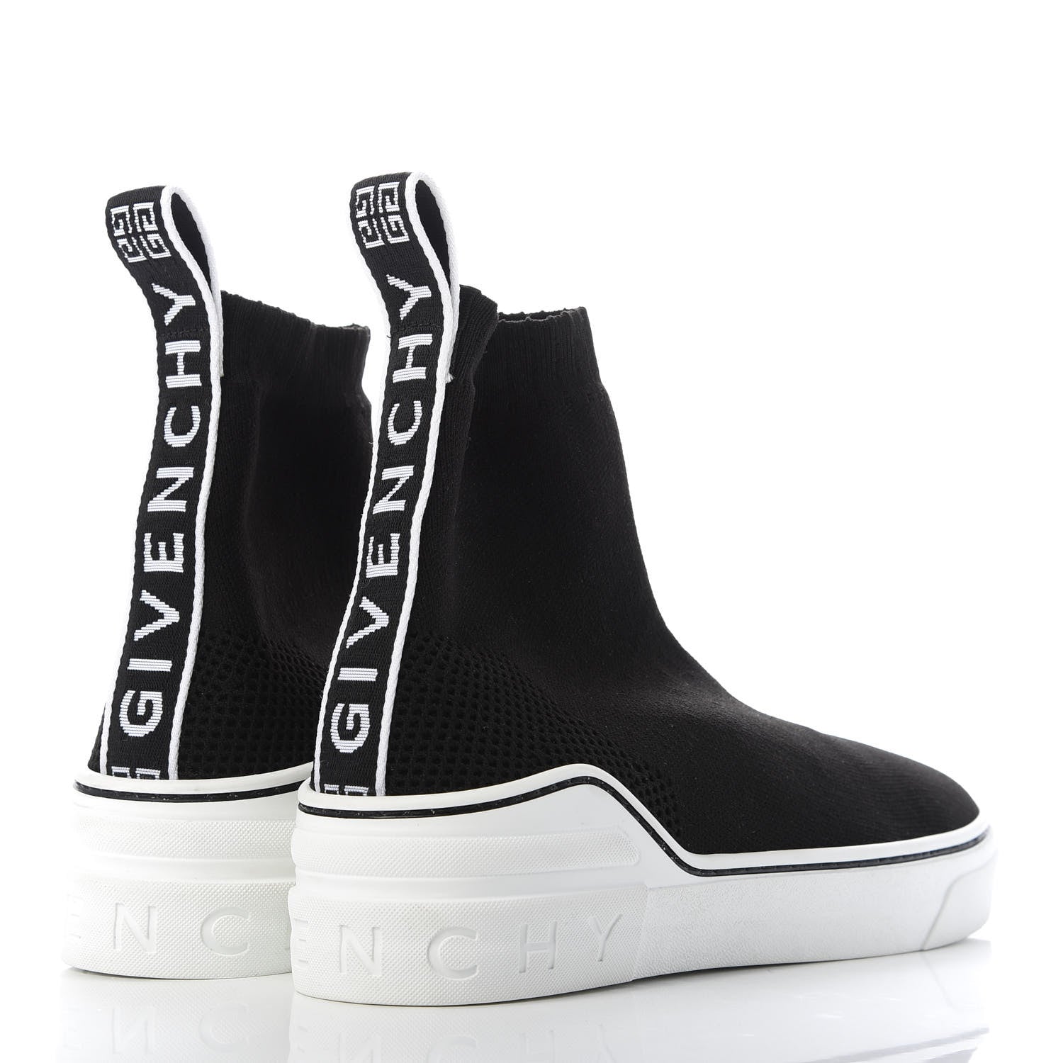 Givenchy Technical Canvas Knit Womens George V Sock Sneakers 38.5 Black 4 of 8