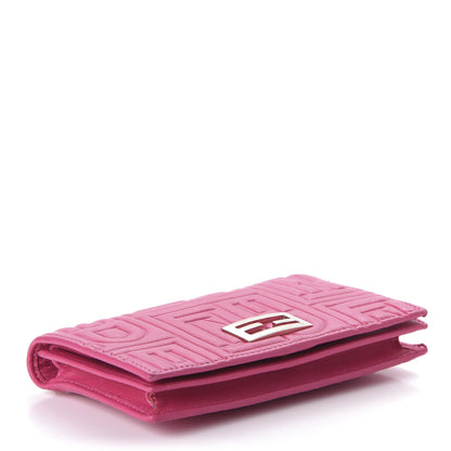 Fendi Nappa Logo Embossed Wallet On Chain Fuxia 4 of 13