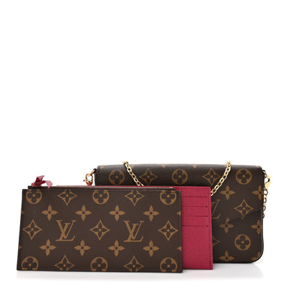 Louis Vuitton Monogram Pochette Felicie Chain Wallet Fuchsia 3 of 13