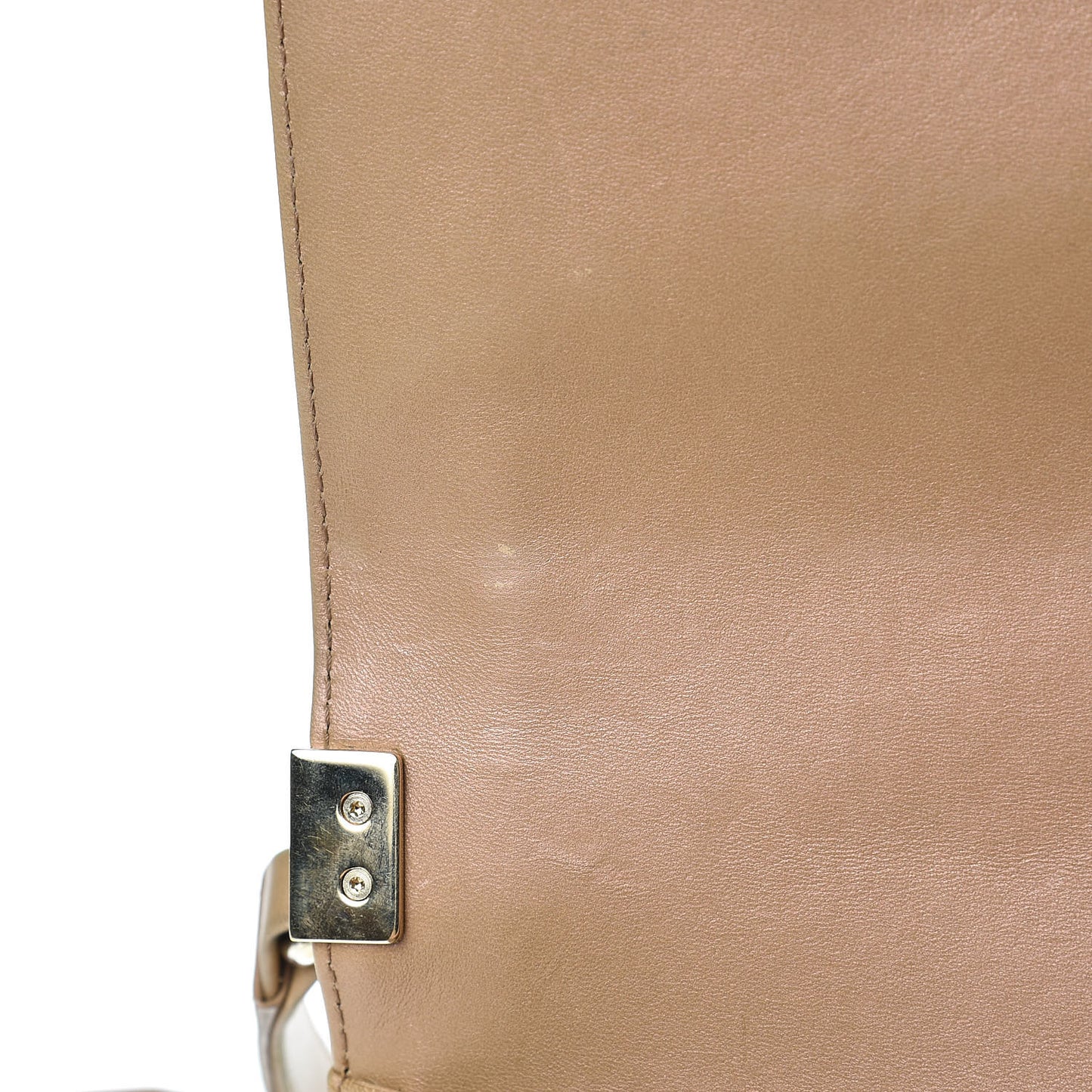 Iridescent Glazed Calfskin Quilted Small Boy Flap Dark Beige