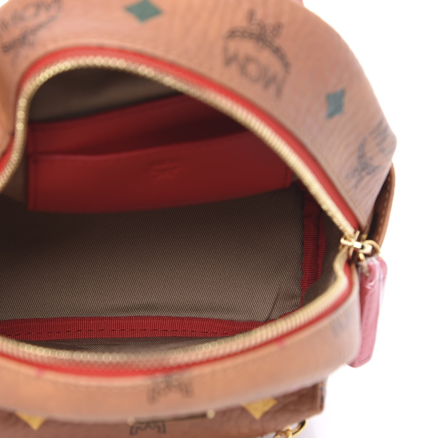 MCM Skyoptic Visetos X-Mini Stark Bebe Boo Backpack Cognac 4 of 7
