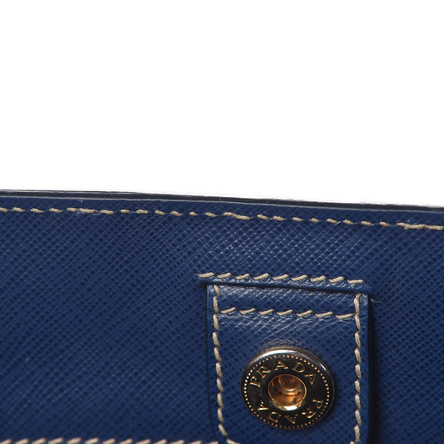 Saffiano Lux Bi-Color Small Tote Bluette Turchese