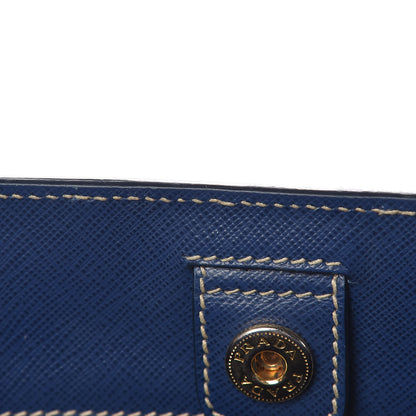 Prada Saffiano Lux Bi-Color Small Tote Bluette Turchese 12 of 17