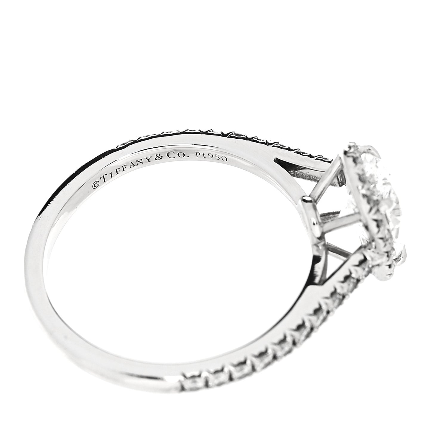 Platinum Diamond 1.09ct Soleste Oval Cut Halo Engagement Ring 50 5.25