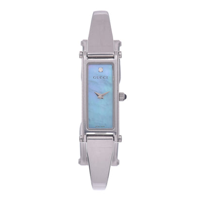 Gucci Stainless Steel Diamond Blue Mother of Pearl 12mm 1500L Horsebit Quartz Watch 1 of 4