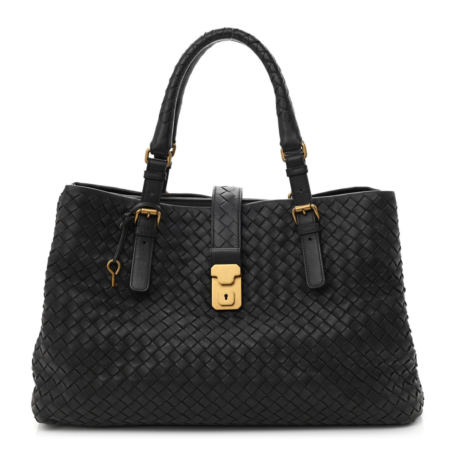 Nappa Intrecciato Medium Roma Tote Black