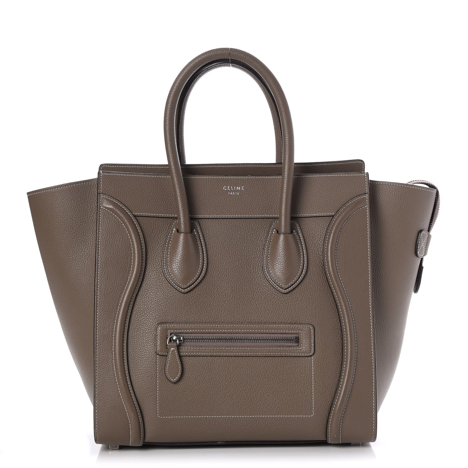 Celine Drummed Calfskin Mini Luggage Souris 1 of 6