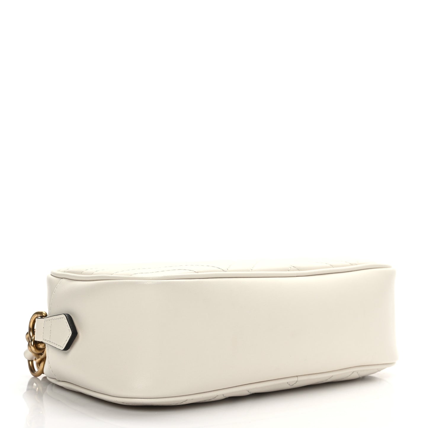 Calfskin Matelasse Small GG Marmont Chain Shoulder Bag White