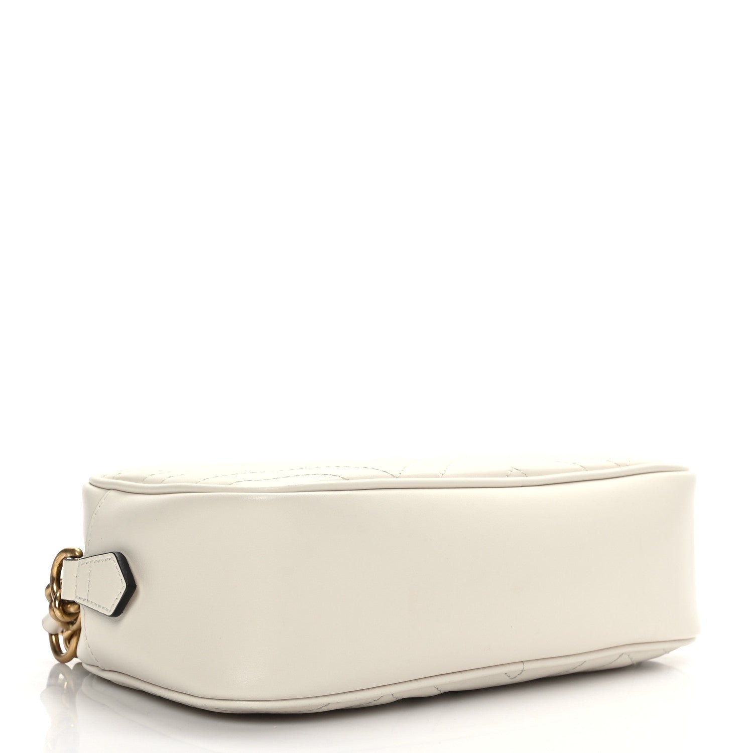 Gucci Calfskin Matelasse Small GG Marmont Chain Shoulder Bag White 4 of 10
