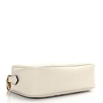 Gucci Calfskin Matelasse Small GG Marmont Chain Shoulder Bag White 4 of 10