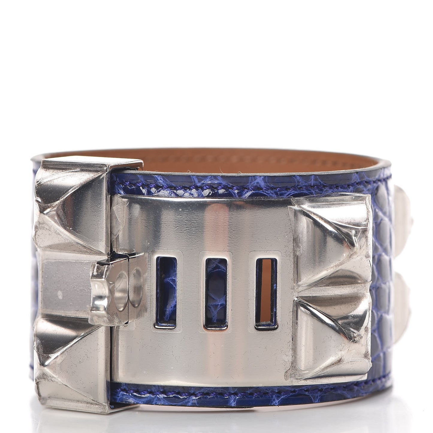Shiny Alligator Collier De Chien CDC Bracelet T2 Bleu Electrique
