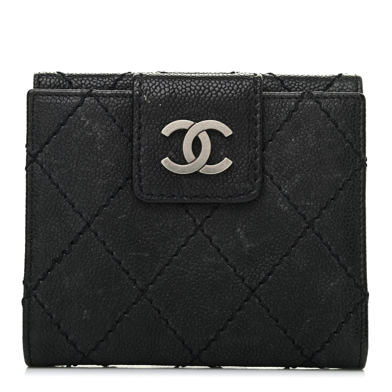 Chanel Caviar Outdoor Ligne French Wallet Black 1 of 4