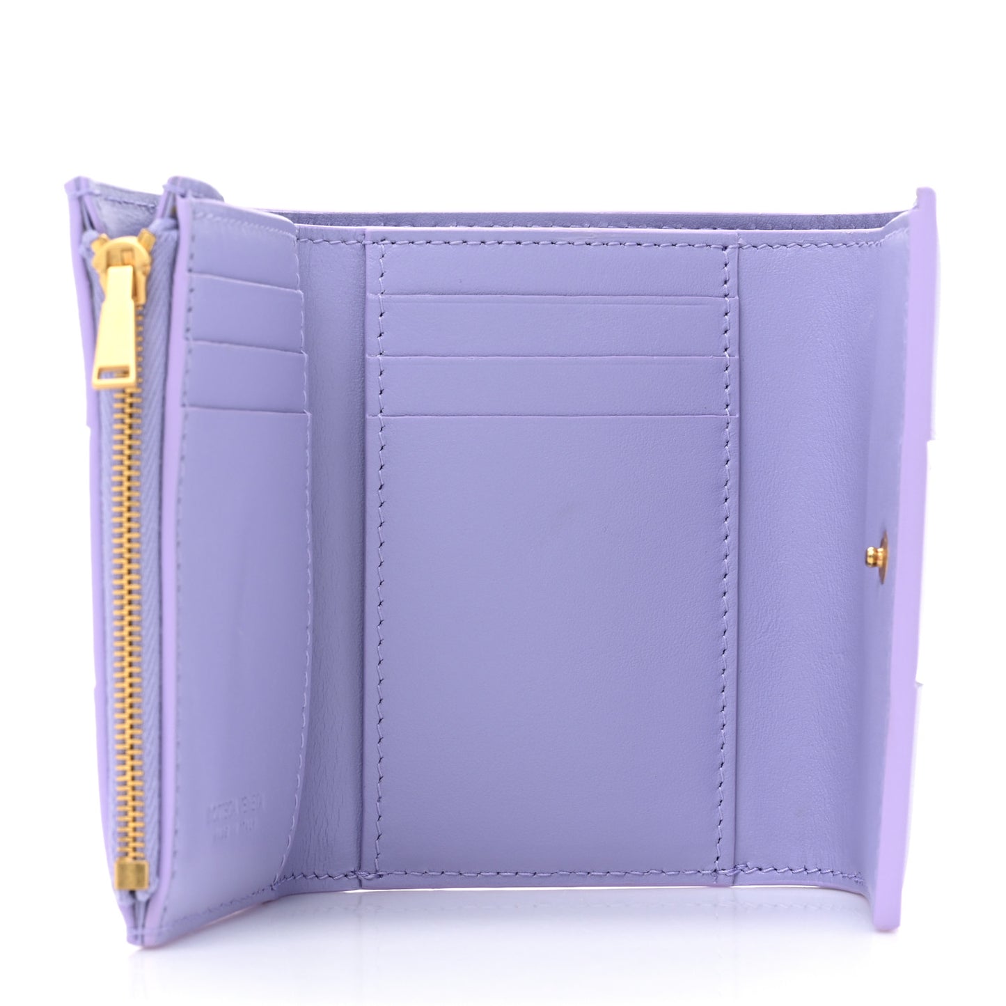 Nappa Maxi Intrecciato Trifold Zip Wallet Wisteria
