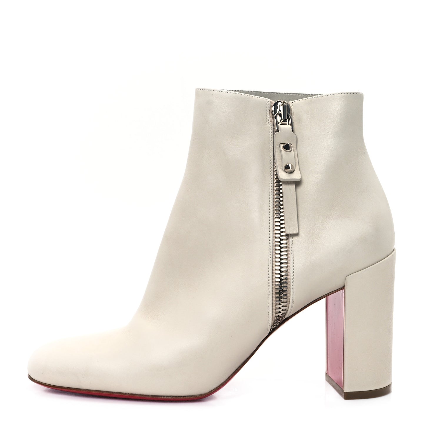 Calfskin Ziptotal 85 Ankle Boots 39.5 White