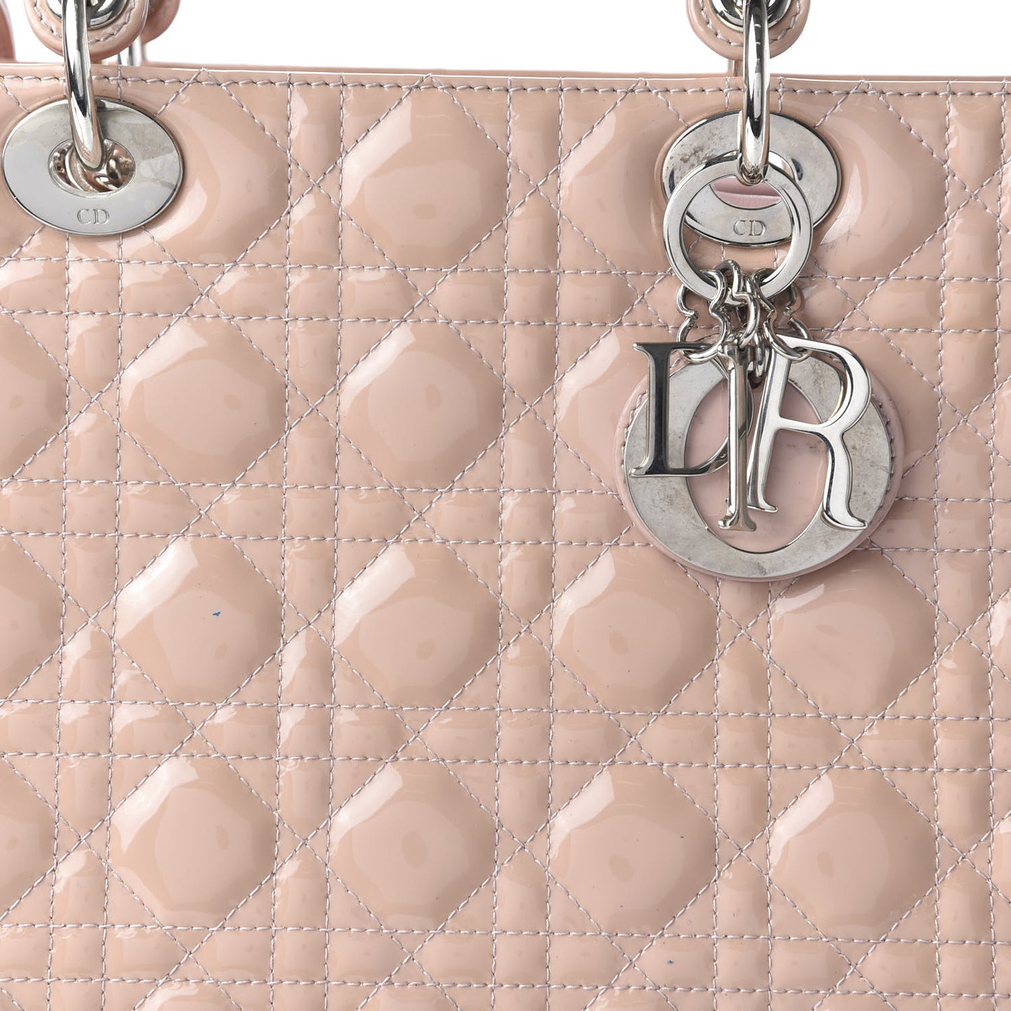 Patent Cannage Large Lady Dior Light Pink