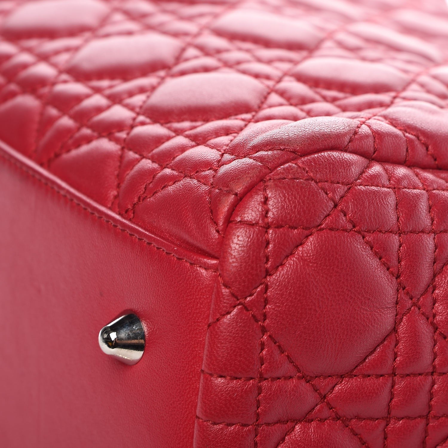 Christian Dior Lambskin Cannage Large Dior Soft Shopping Tote Fuchsia 8 of 8