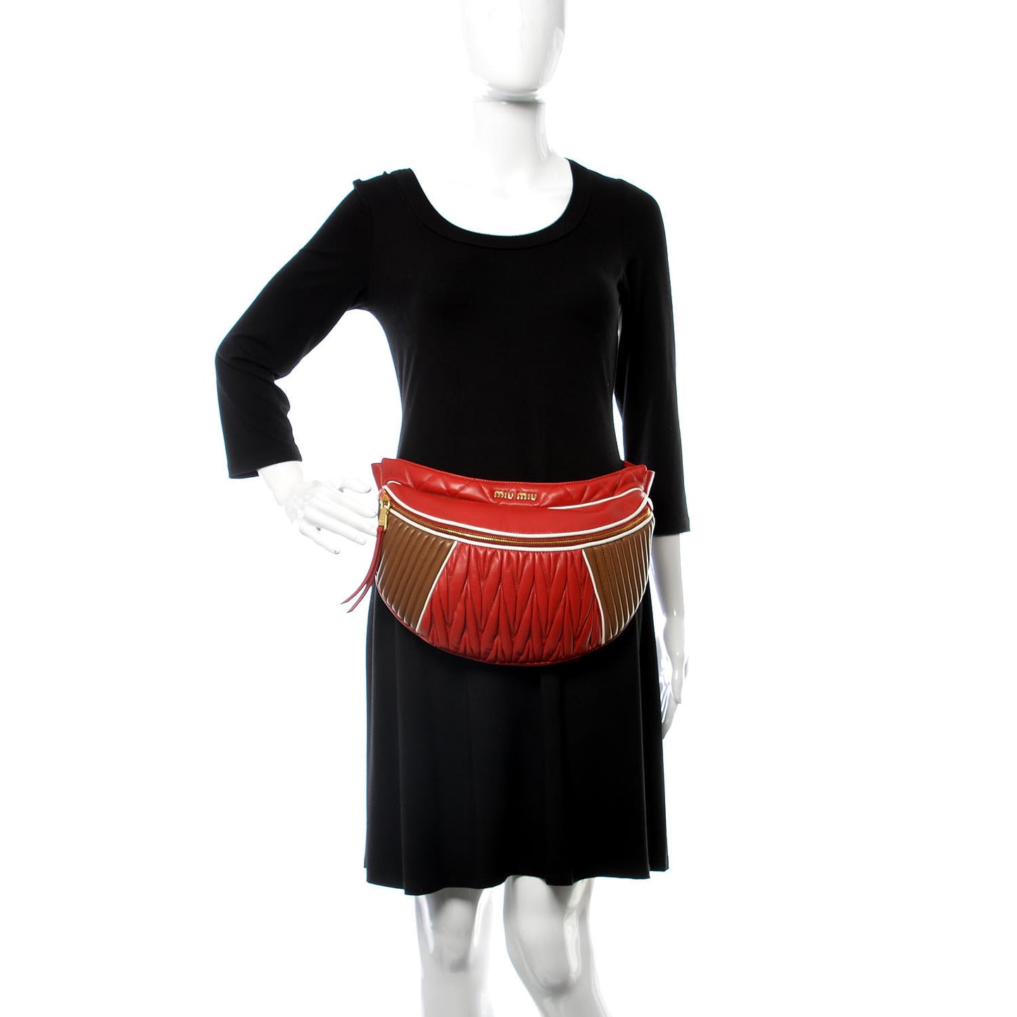 Nappa Matelasse Belt Bag Fuoco Cannella