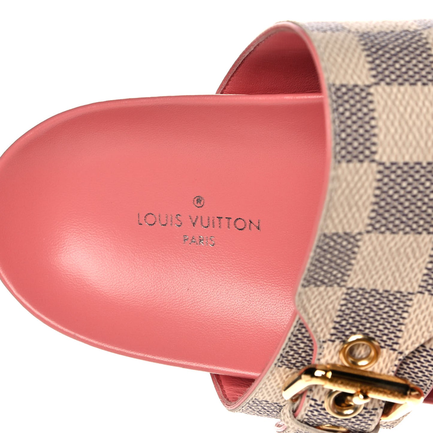 Damier Azur Bom Dia Flat Mules 36.5 Rose Clair