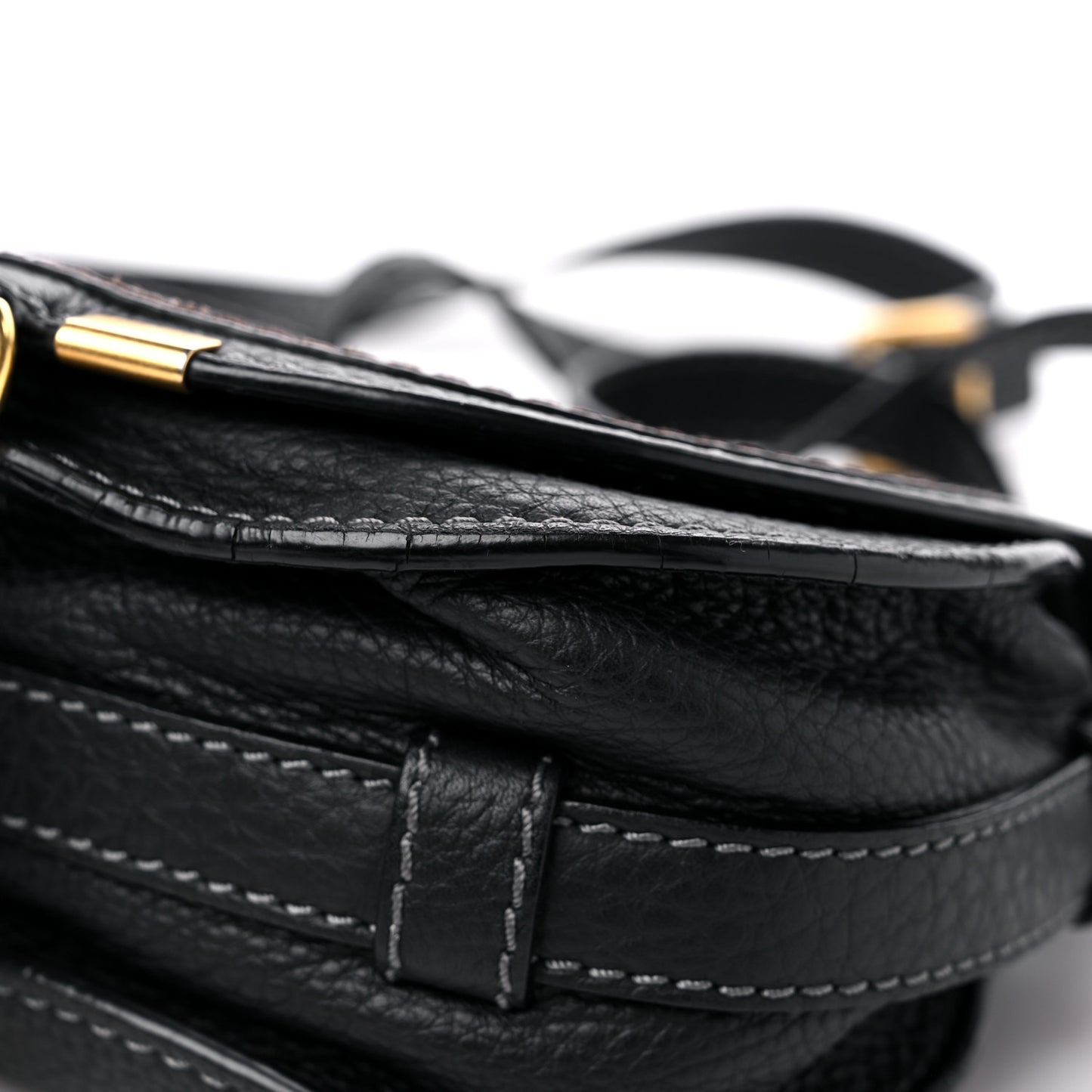 Calfskin Mini Marcie Round Crossbody Bag Black