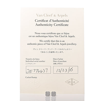 Van Cleef & Arpels 18K White Gold Diamond Sweet Alhambra Earrings 5 of 5