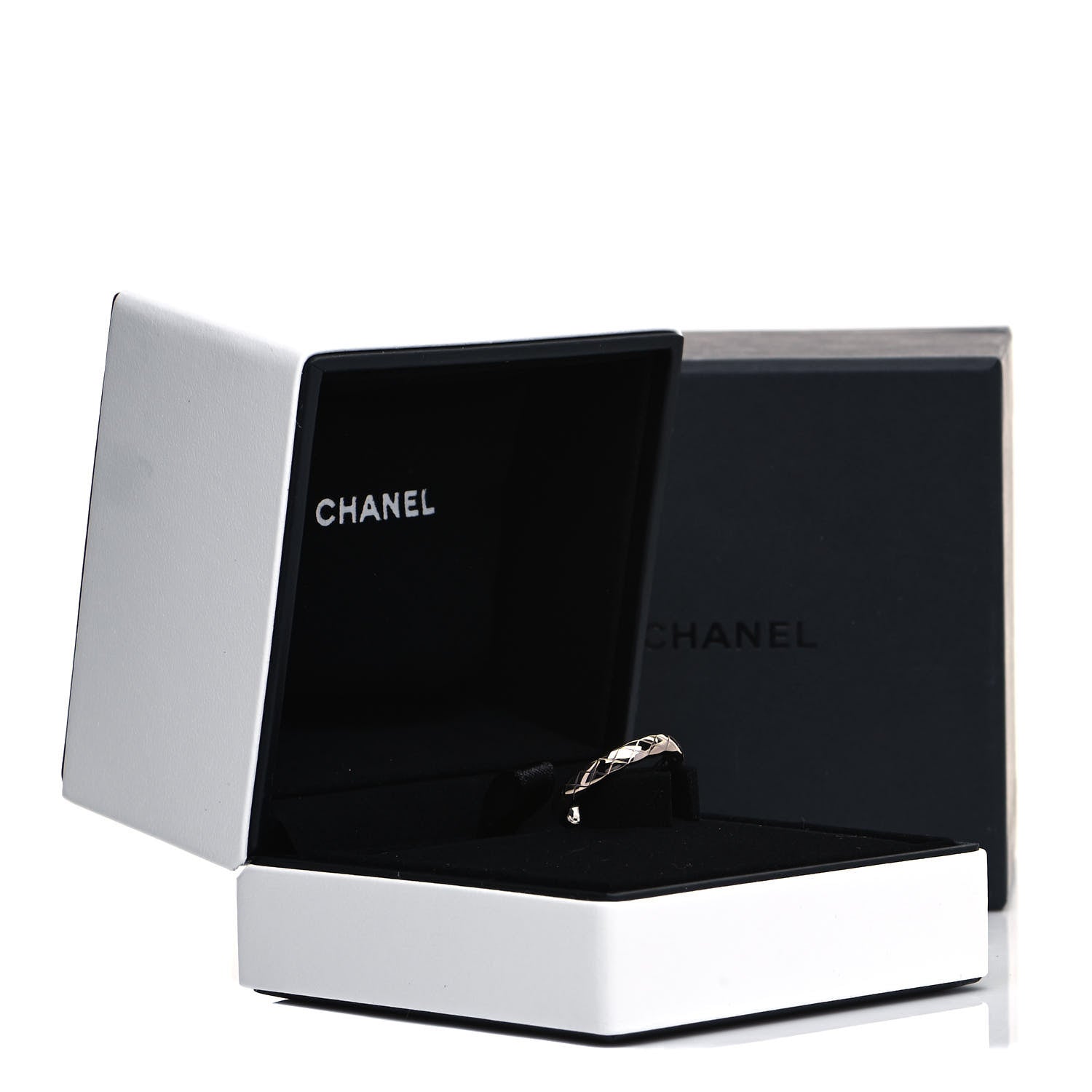 Chanel 18K White Gold Mini Coco Crush Ring 56 7.5 5 of 5