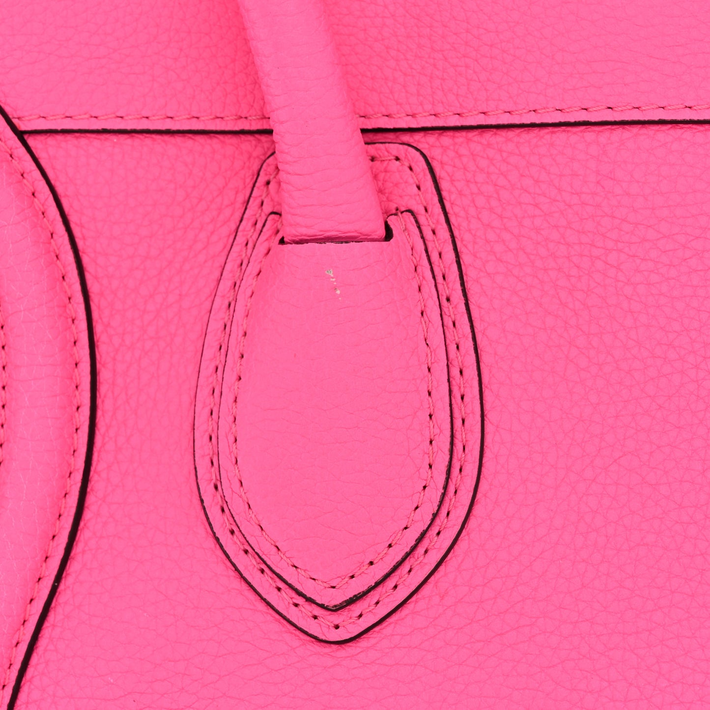 Drummed Calfskin Mini Luggage Fluo Pink