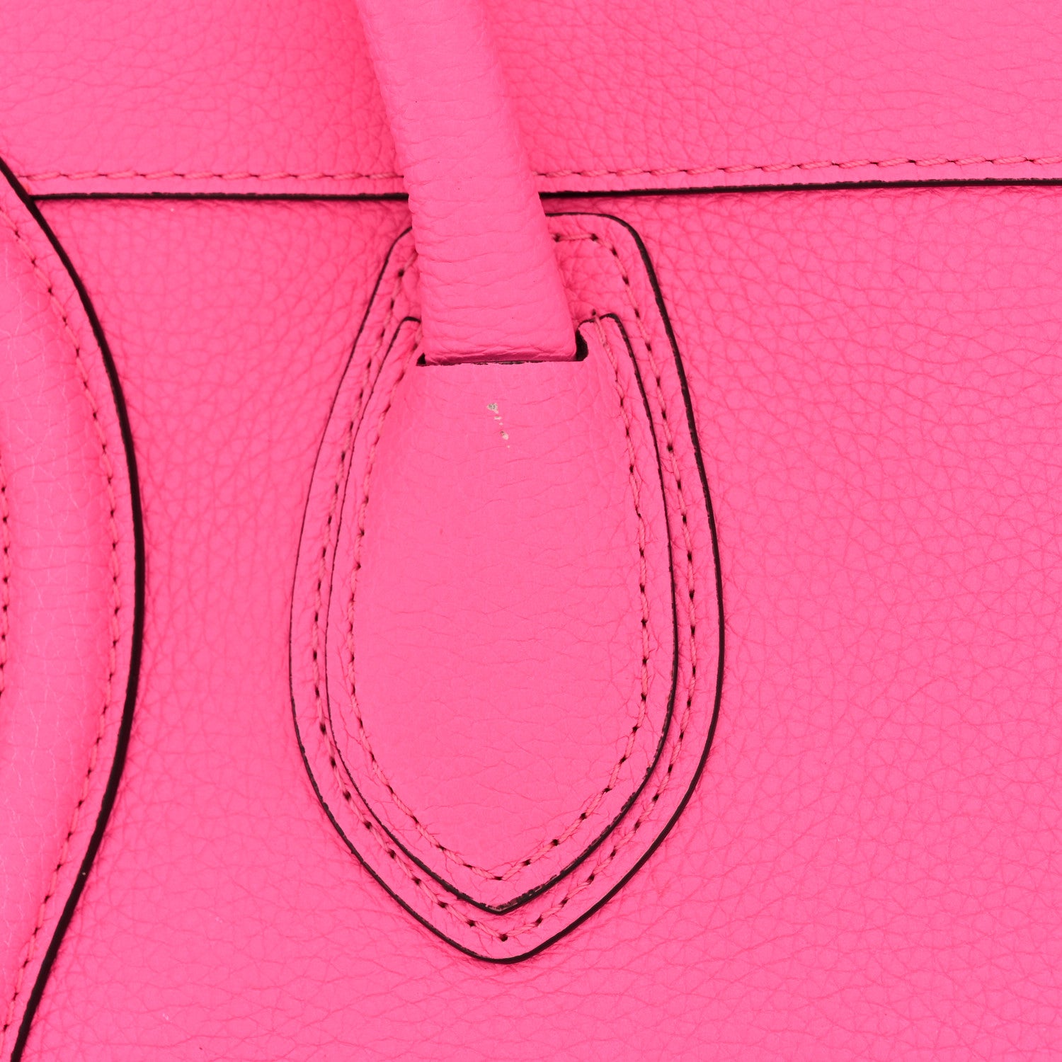 Celine Drummed Calfskin Mini Luggage Fluo Pink 11 of 12