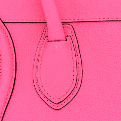 Celine Drummed Calfskin Mini Luggage Fluo Pink 11 of 12