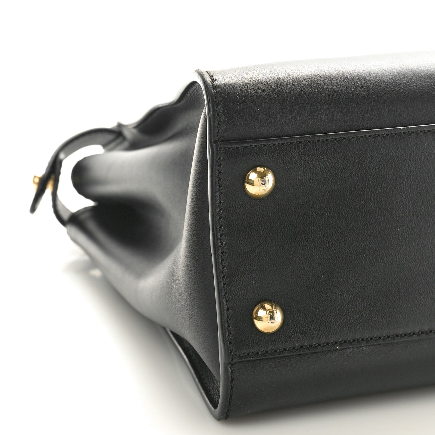 Vitello Seta Shiny Nappa Medium Peekaboo Iconic Satchel Black