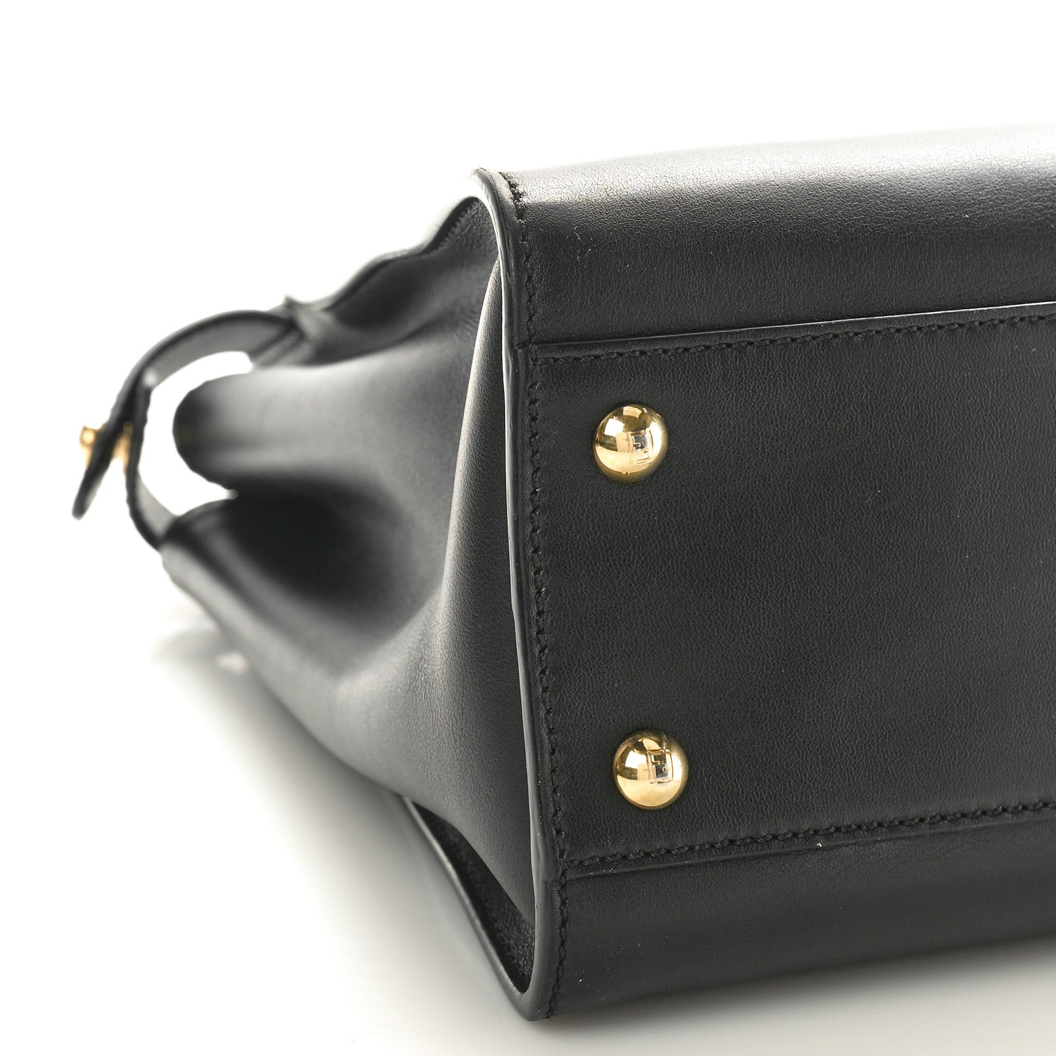 Fendi Vitello Seta Shiny Nappa Medium Peekaboo Iconic Satchel Black 8 of 12