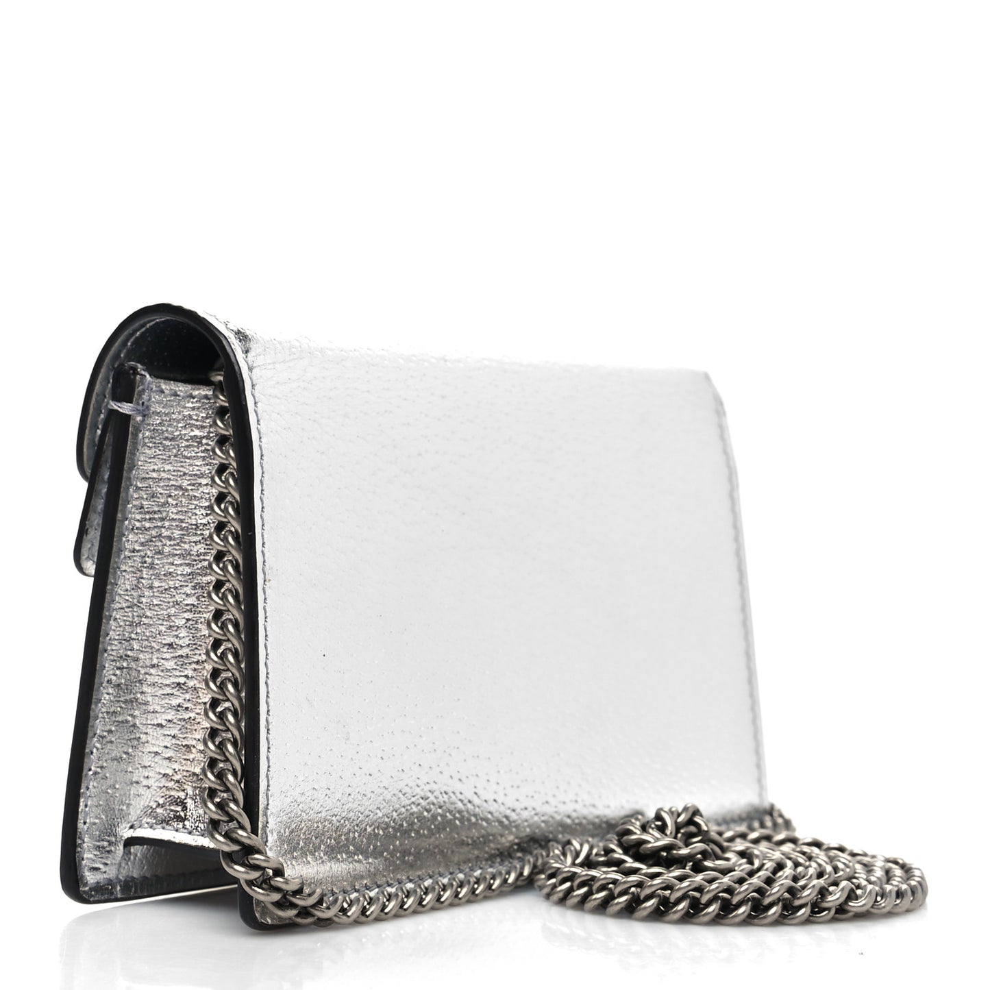 Metallic Calfskin Super Mini Dionysus Shoulder Bag Silver