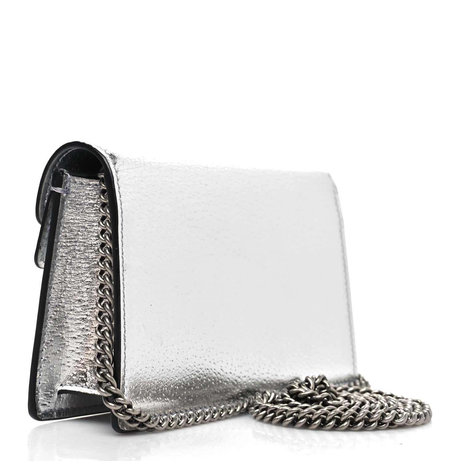 Gucci Metallic Calfskin Super Mini Dionysus Shoulder Bag Silver 3 of 10