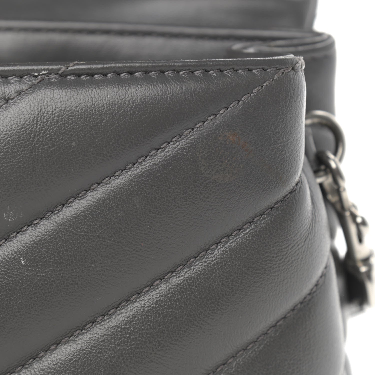 Saint Laurent Calfskin Y Quilted Monogram Toy Loulou Crossbody Bag Storm 13 of 15