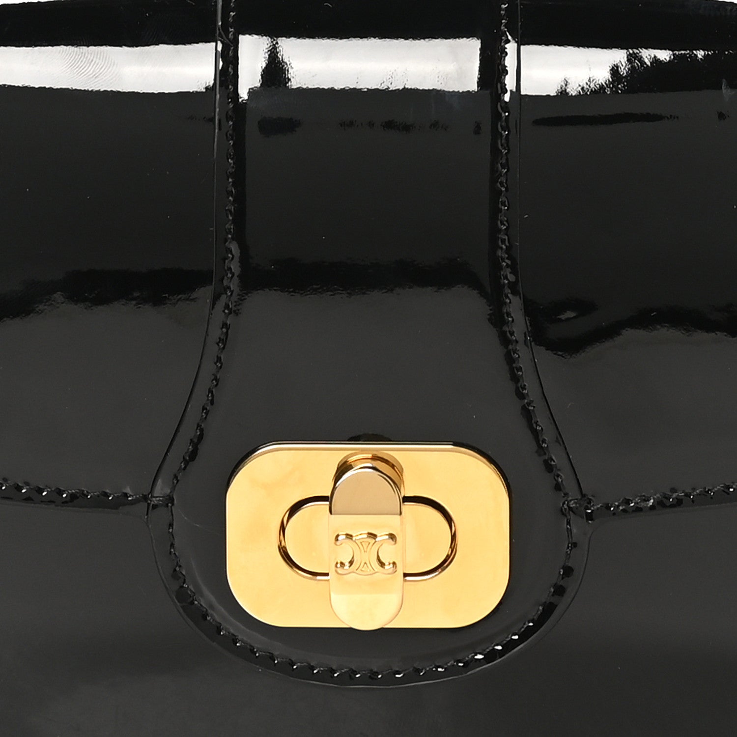 Celine Patent Calfskin Teen Josephine Top Handle Bag Black 6 of 9