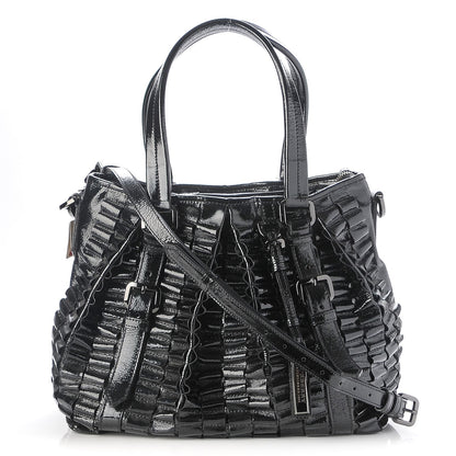 Burberry Patent Ruffled Medium Lowry Black 1 of 9