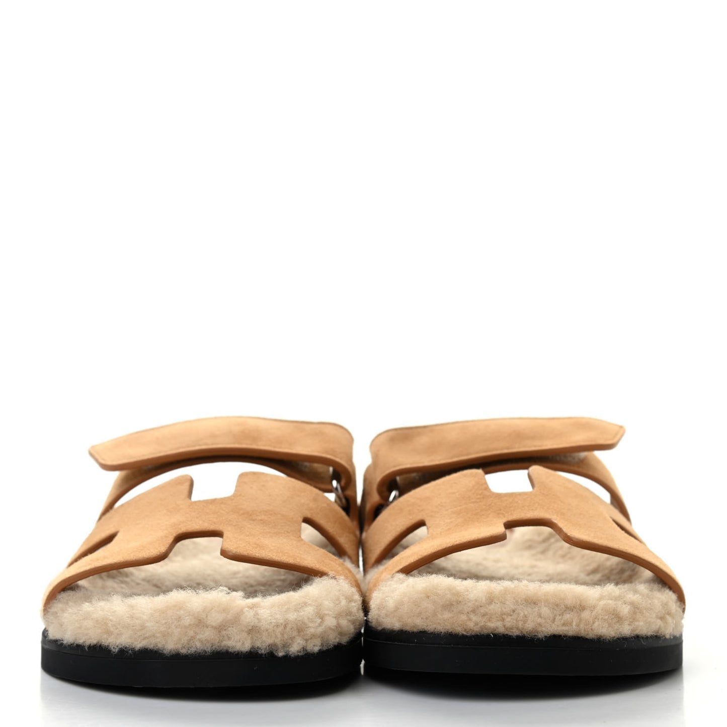 Suede Goatskin Woolskin Womens Chypre Sandals 37 Golden Beige