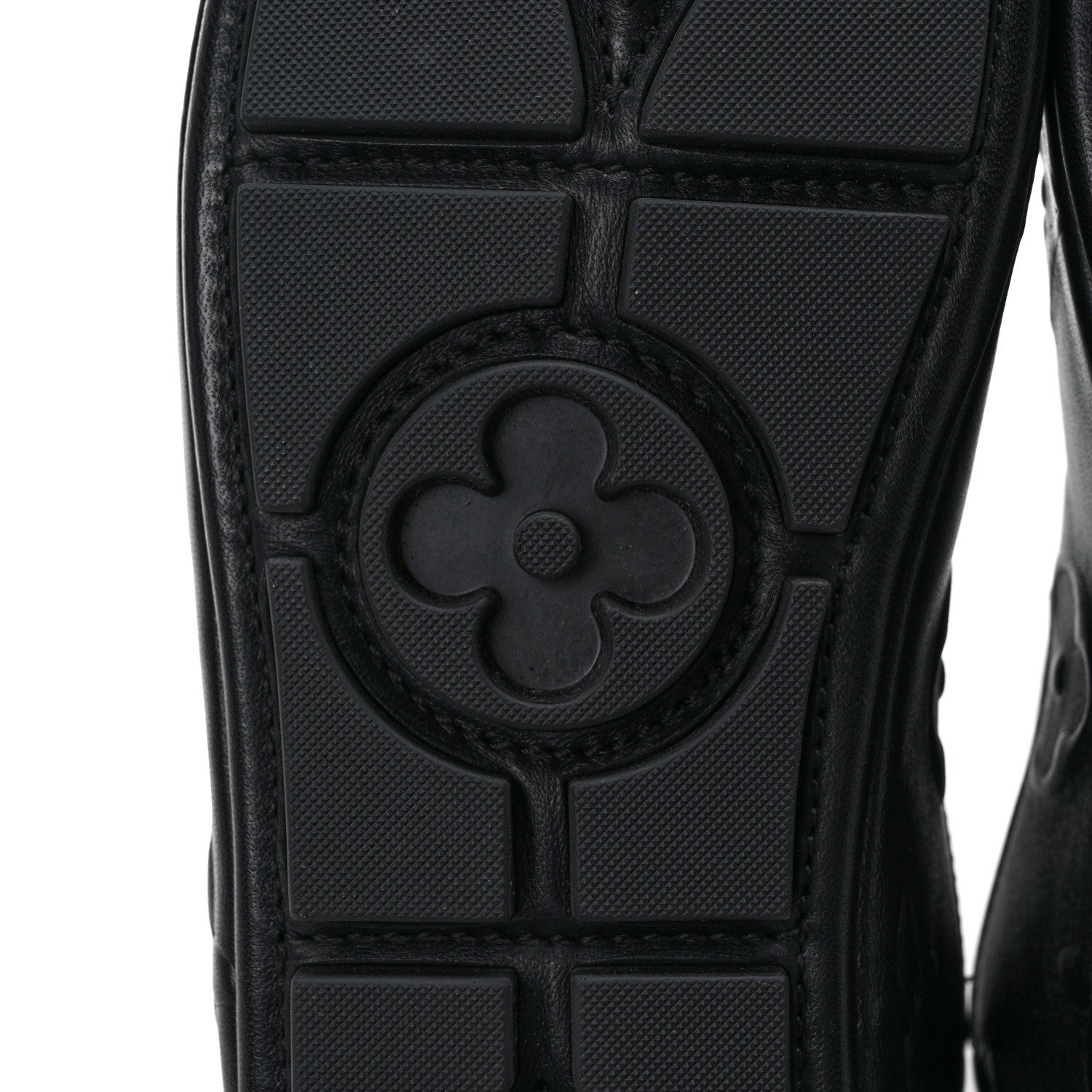 Louis Vuitton Calfskin Embossed Maxi Monogram Driver Open Back Moccasins 9.5 Black 6 of 8