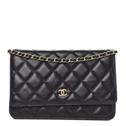 Chanel Lambskin Quilted Wallet On Chain WOC Black 1 of 9